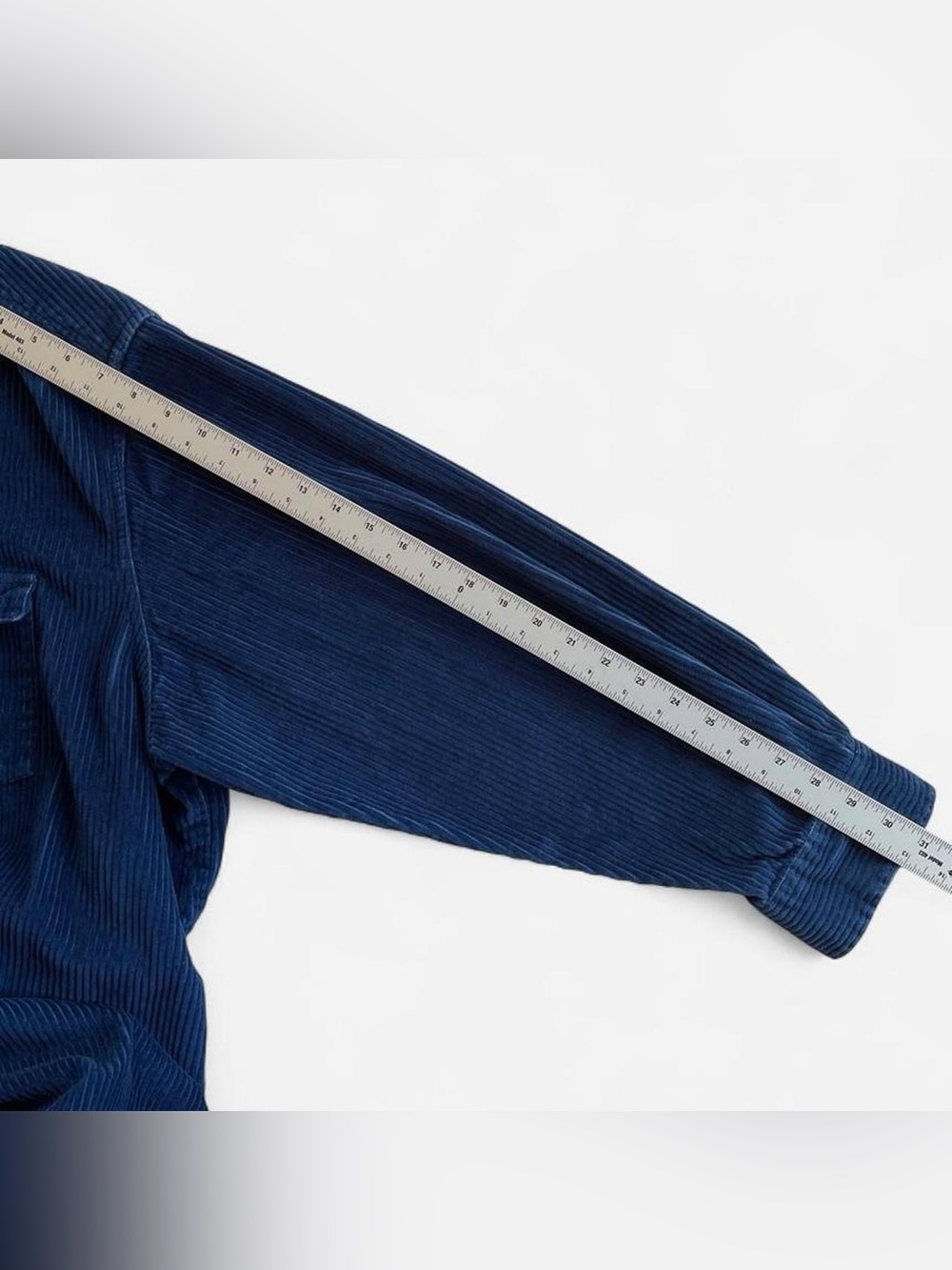 King Size Big & Tall Blue Corduroy Long Sleeve Button Up Shirt Men’s 2XL Big - Picture 5 of 6